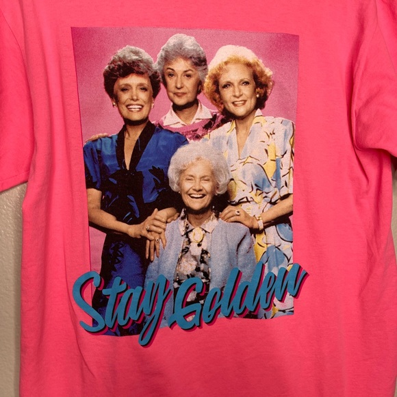 The Golden Girls Stay Golden Pink Graphic Women's T-Shirt Size Medium - Picture 2 of 6
